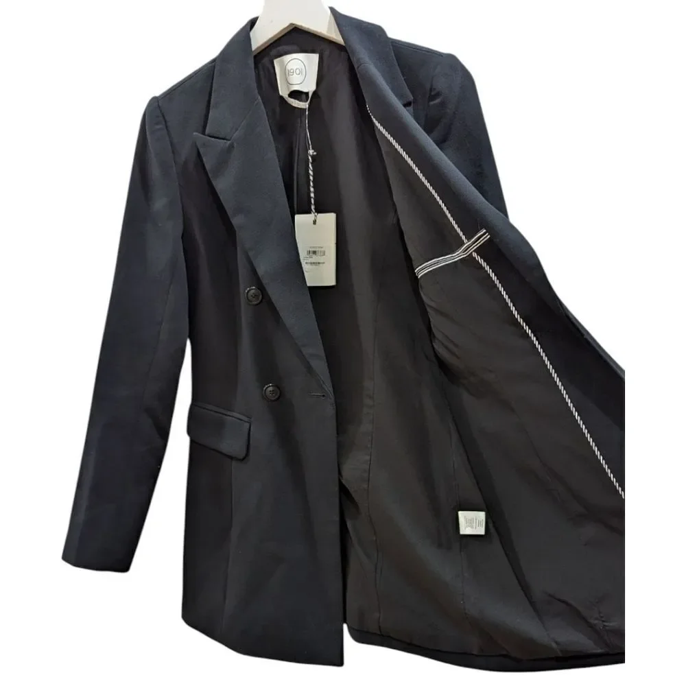 1901 Women's 4 Black Double Breasted Blazer NWT